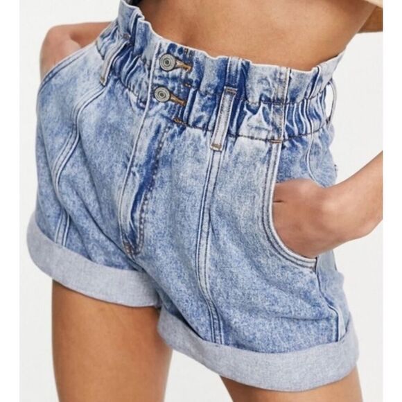 Abercrombie & Fitch Denim Shorts Womens 2 80's Paperbag Short Ultra High Rise - Picture 1 of 6